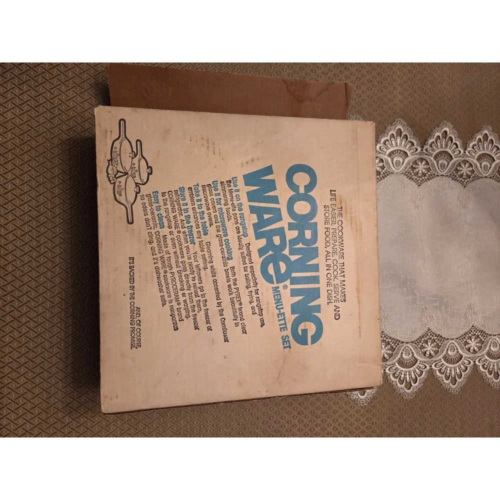 Vintage Corning Ware Menu-ette set P-100 6pc Saucepan Skillet IN SEALED BOX